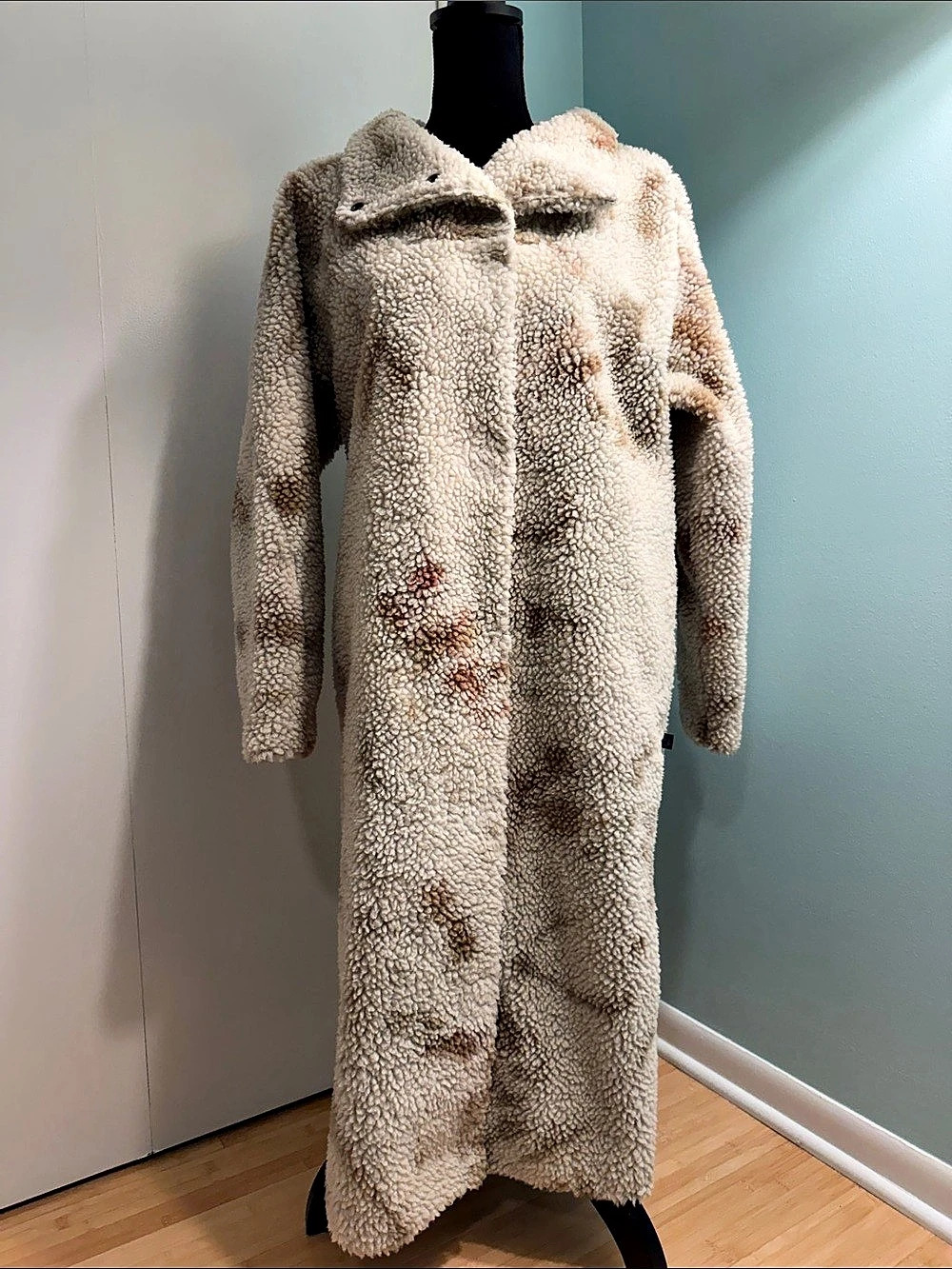 lululemon Long Teddy Coat in Cream & Olive Size 6